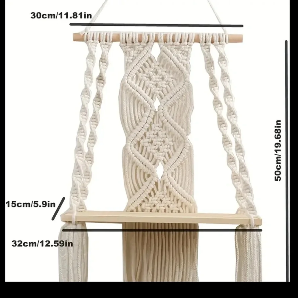 NWT Detailed Handmade Bohemian Macramé Shelf for Wall Hanging!